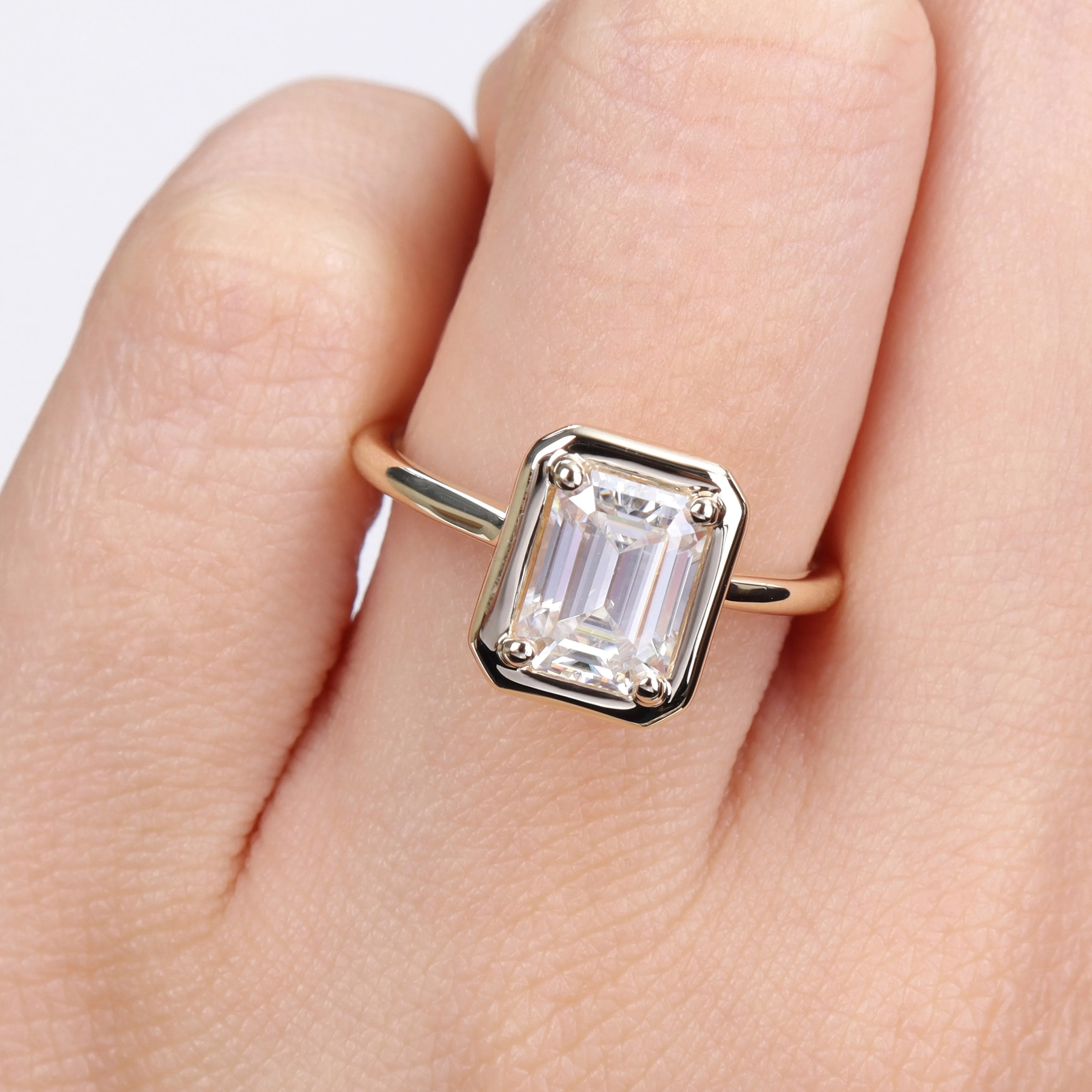 1 3/4 CT TGW Created Moissanite Fashion Ring 10k Yellow Gold
