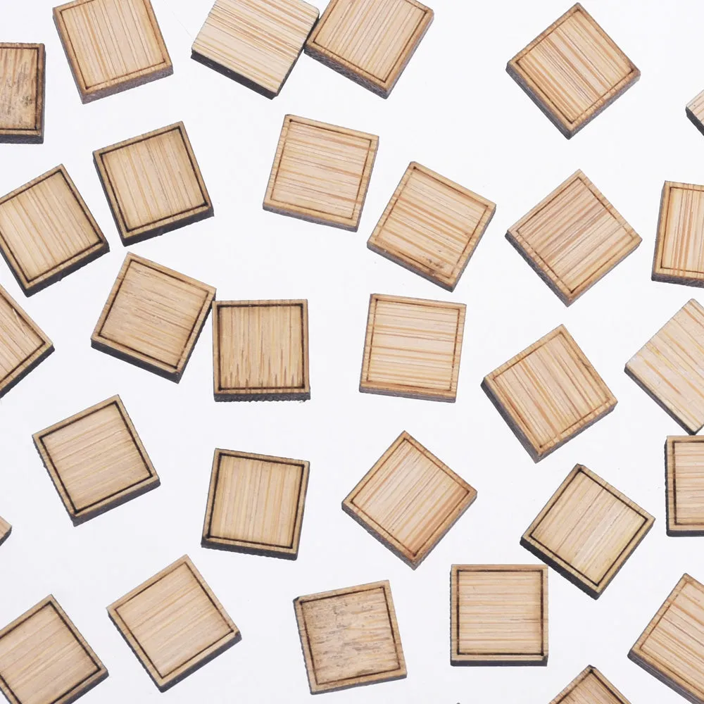 10*10mm Square Wood Charm Laser cut wooden earrings Laser Cut Wood Earring Supplies ear studs 6pcs 10261156