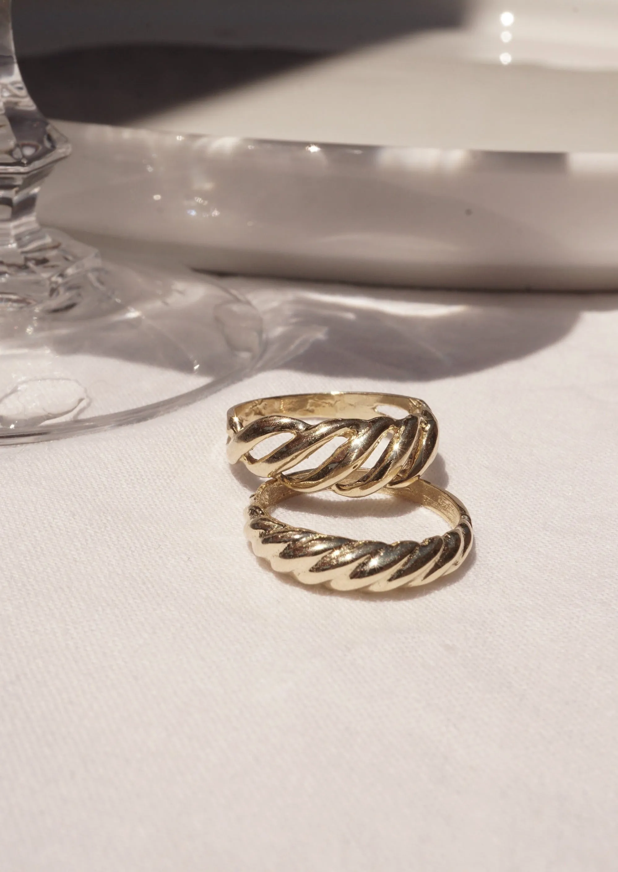 10k Gold Open Croissant Pinky Ring