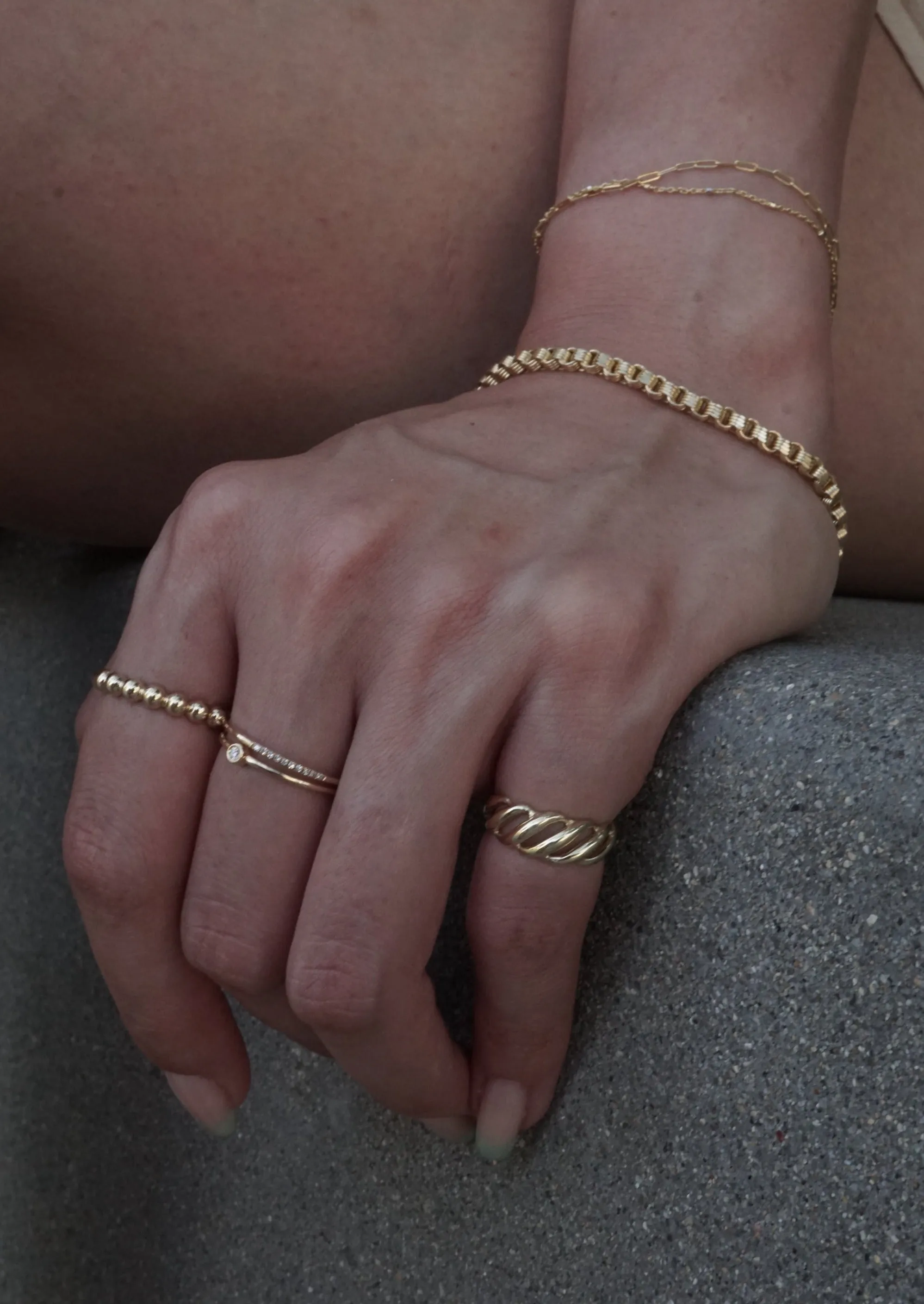 10k Gold Open Croissant Pinky Ring