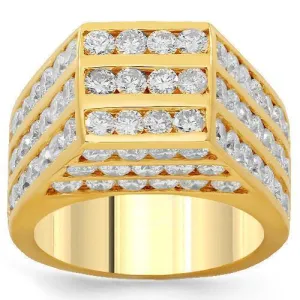 10K Solid Yellow Gold Mens Diamond Ring 8.00 Ctw