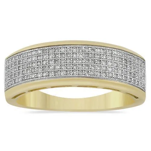 10k Yellow Gold Diamond Wedding Band Ring 0.40 Ctw