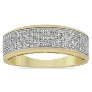 10k Yellow Gold Diamond Wedding Band Ring 0.40 Ctw