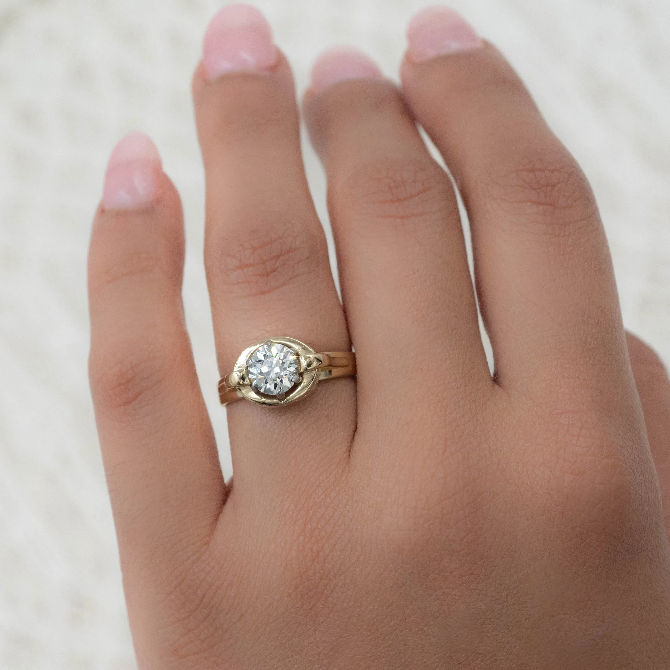 1.21 Carat Old European Diamond Ring c. 1980s