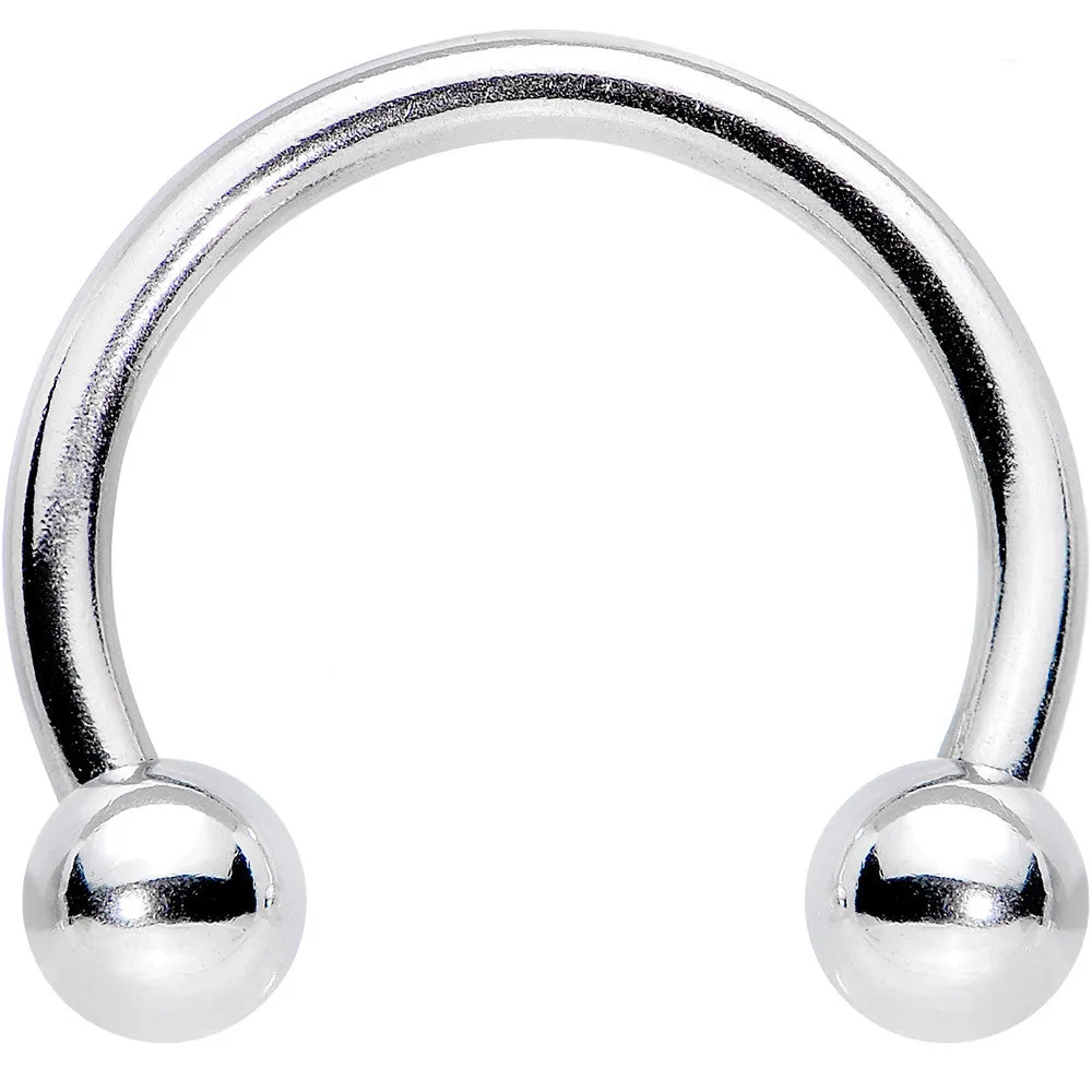 14 Gauge 1/2" Stainless Steel 4mm Ball Horseshoe Circular Barbell