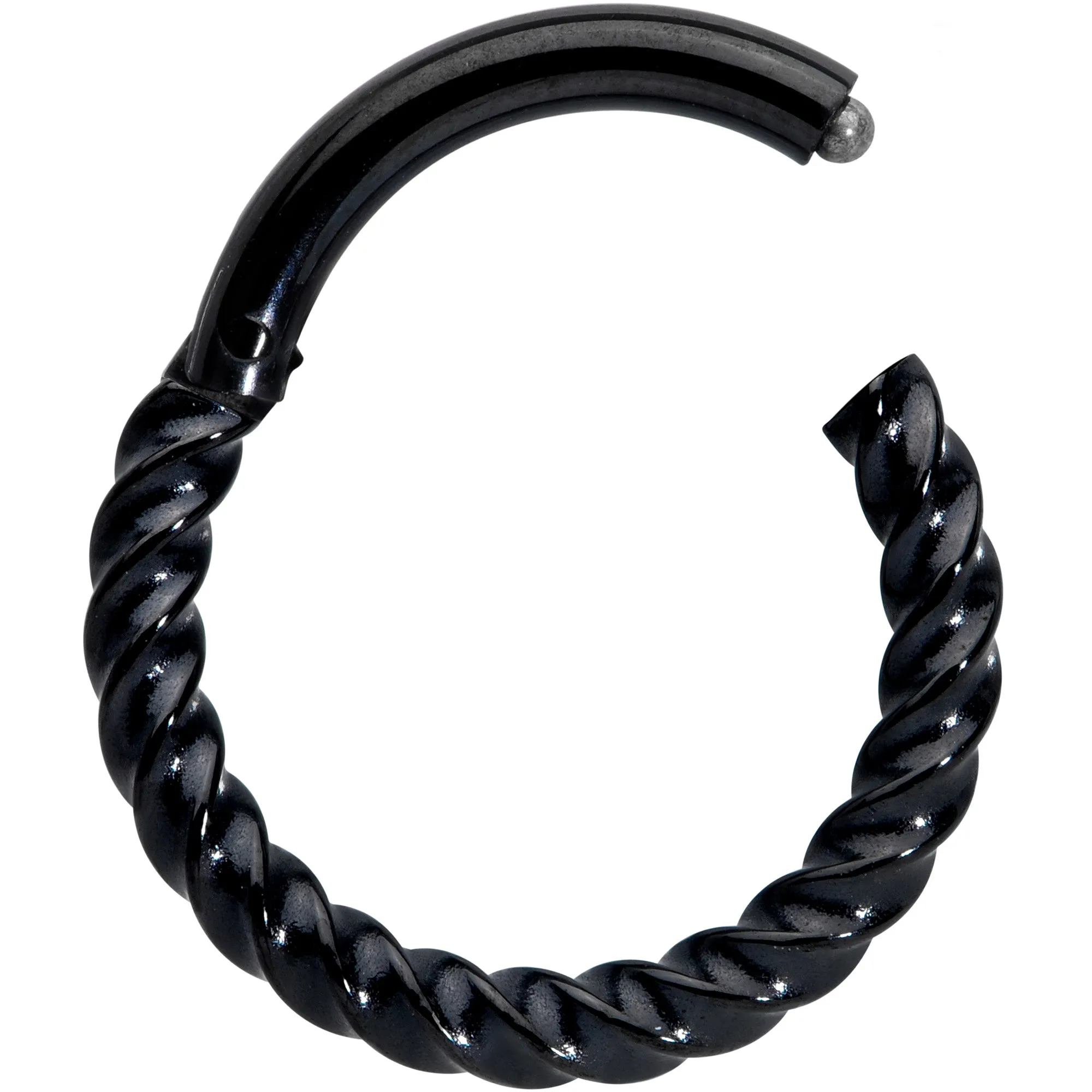 14 Gauge 3/8 Black Twisted Elegance Septum Clicker