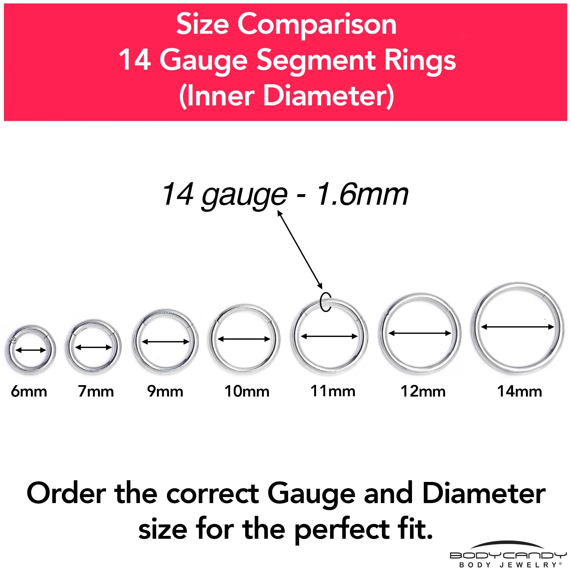 14 Gauge 7/16 316L Surgical Steel Precision Hinged Segment Hoop