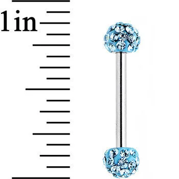 14 Gauge 9/16 Aqua Ferido Ball Ends Barbell Nipple Ring Set