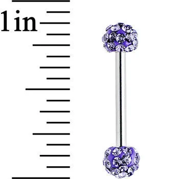 14 Gauge 9/16 Purple Ferido Purple Ball Ends Nipple Barbell Set