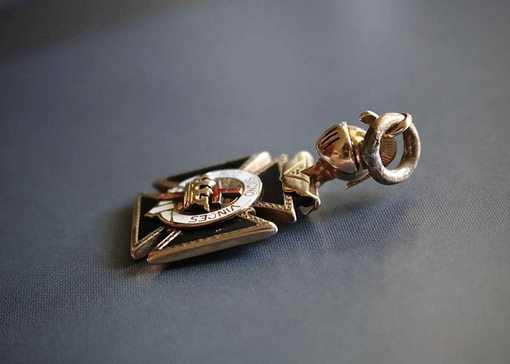 14k Masonic Knight's Templar Fob / Medal / Medallion / Pendant