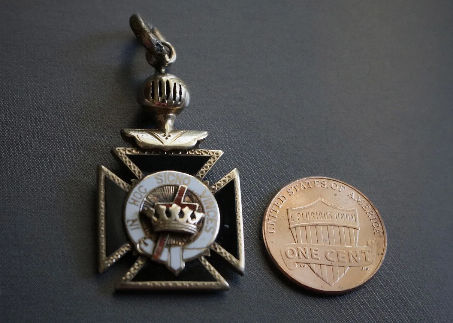 14k Masonic Knight's Templar Fob / Medal / Medallion / Pendant