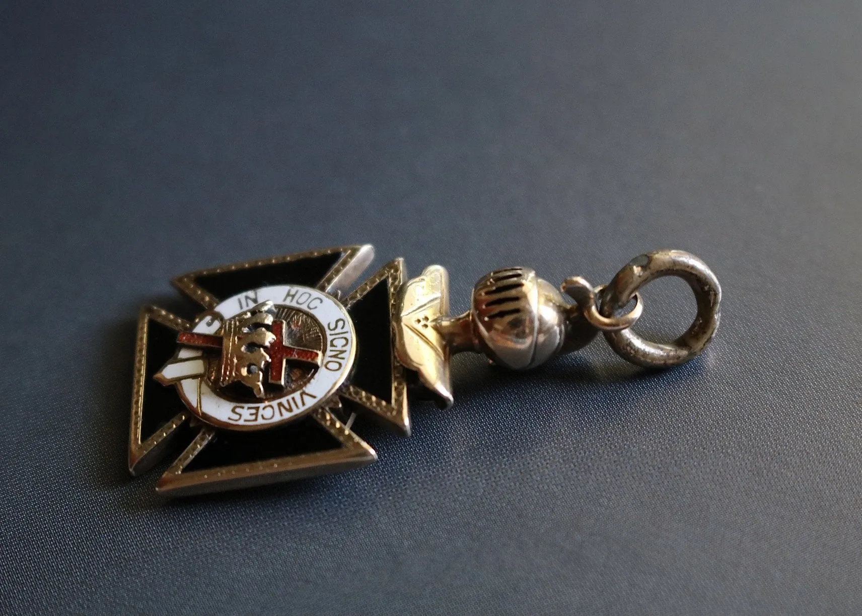 14k Masonic Knight's Templar Fob / Medal / Medallion / Pendant