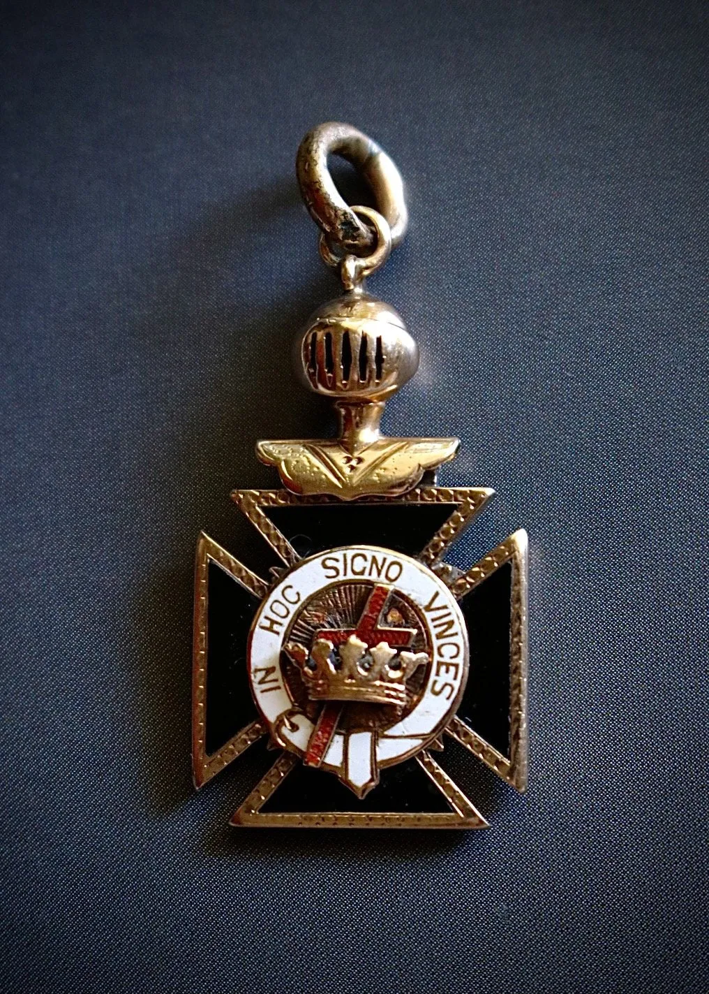 14k Masonic Knight's Templar Fob / Medal / Medallion / Pendant