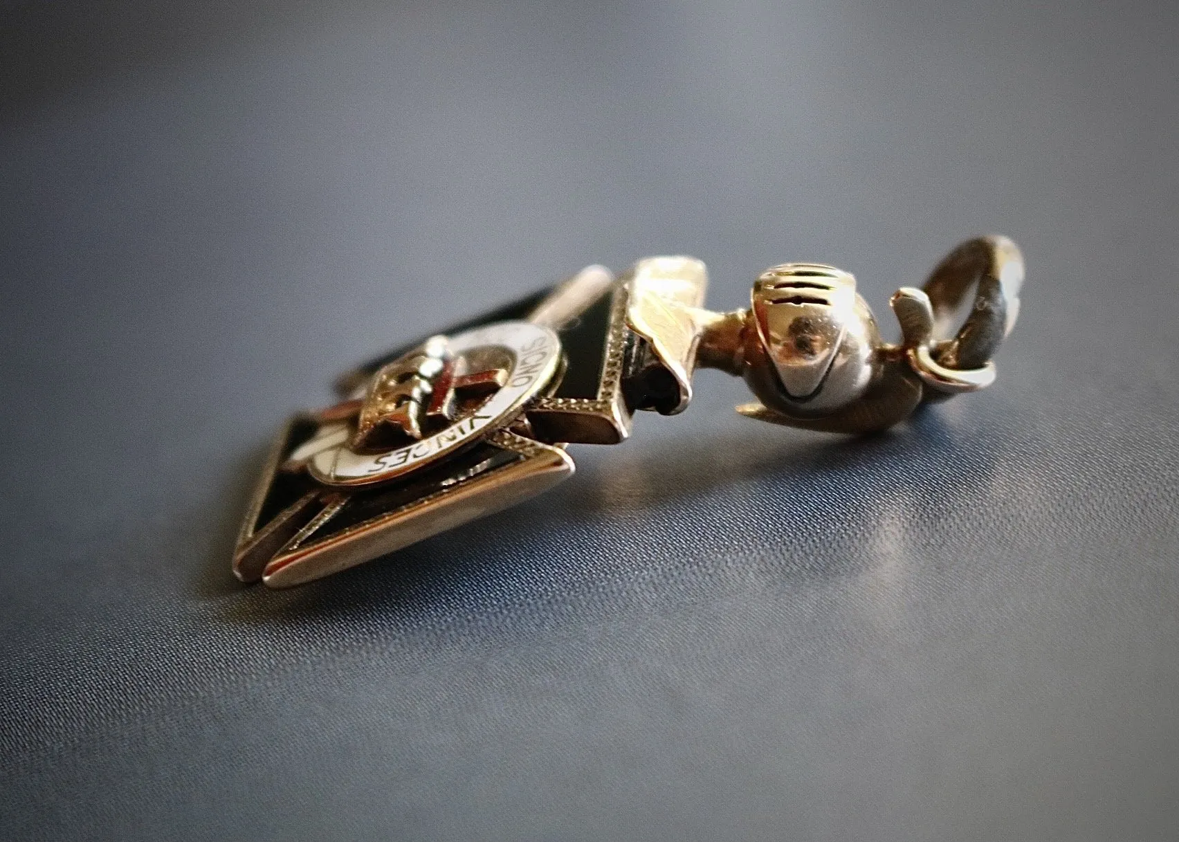 14k Masonic Knight's Templar Fob / Medal / Medallion / Pendant