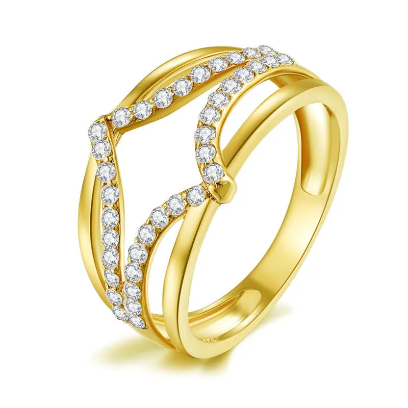 14K Solid Gold Ring Exclusively Handcrafted 0.429 Carat Natural Diamond (H-F Color, VS1-VS2 Clarity)