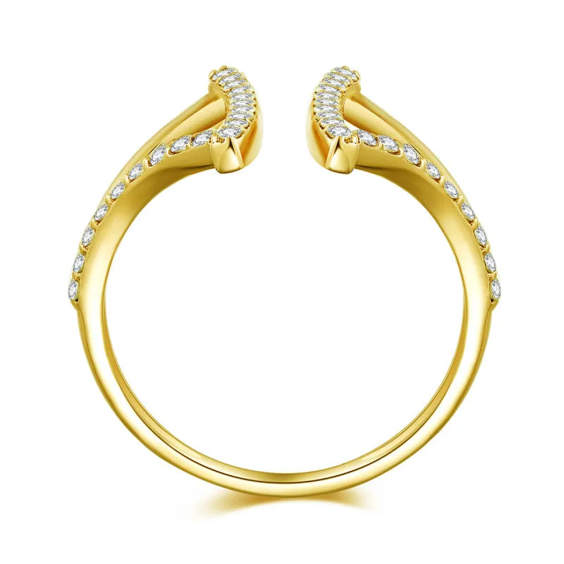14K Solid Gold Ring Exclusively Handcrafted 0.437 Carat Natural Diamond (H-F Color, VS1-VS2 Clarity)