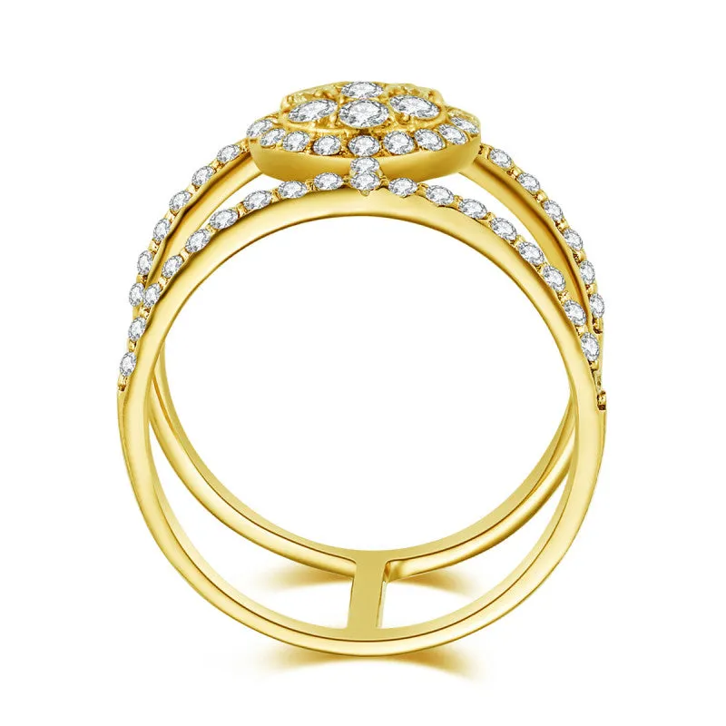 14K Solid Gold Ring Exclusively Handcrafted 0.921 Carat Natural Diamond (H-F Color, VS1-VS2 Clarity)