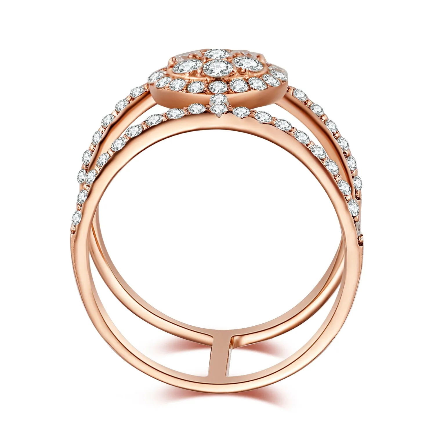 14K Solid Gold Ring Exclusively Handcrafted 0.921 Carat Natural Diamond (H-F Color, VS1-VS2 Clarity)