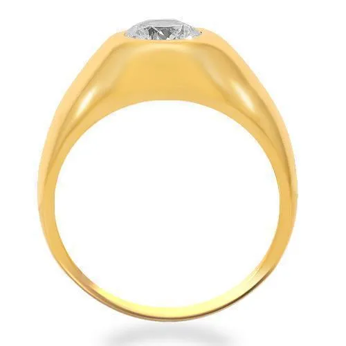 14K Solid Yellow Gold Mens Solitaire Clarity Enhanced Diamond Ring 1.45 Ctw