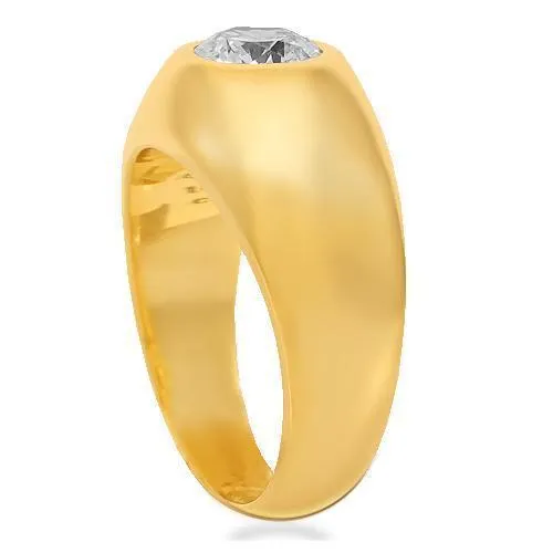 14K Solid Yellow Gold Mens Solitaire Clarity Enhanced Diamond Ring 1.45 Ctw