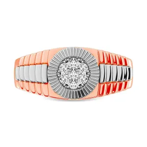 14K Two Tone 1 Cttw. Diamond Mens Ring