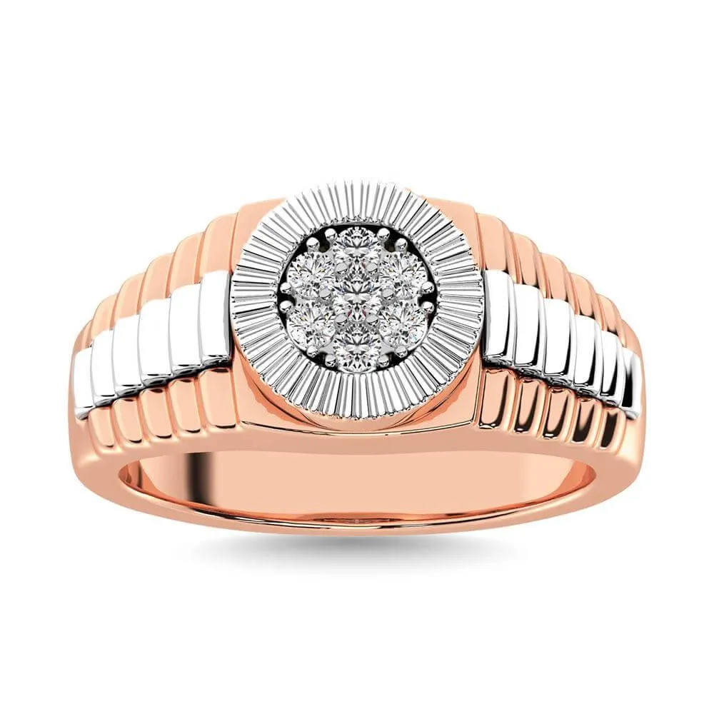 14K Two Tone 1 Cttw. Diamond Mens Ring