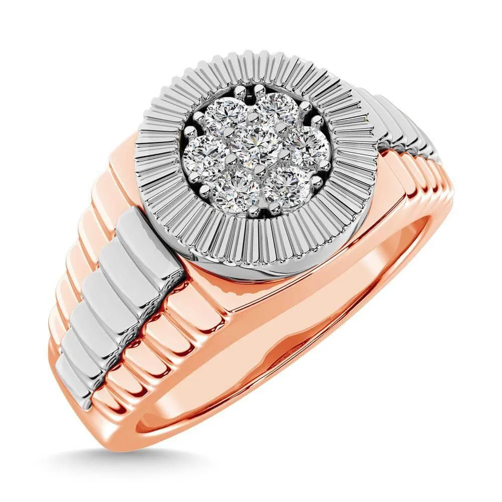14K Two Tone 1 Cttw. Diamond Mens Ring