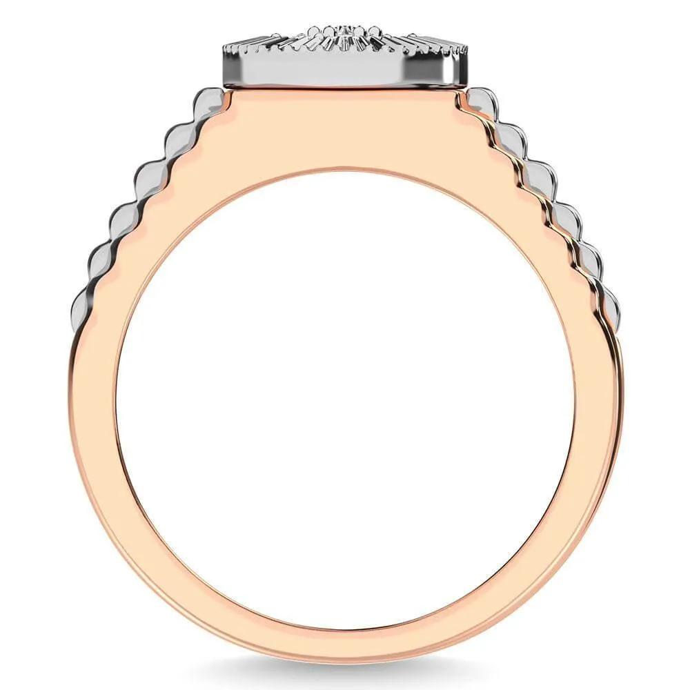 14K Two Tone 1 Cttw. Diamond Mens Ring