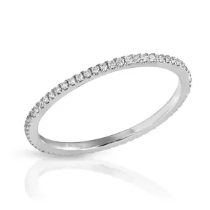 14K ULTRA THIN 1MM MICRO PAVE DIAMOND ETERNITY BAND