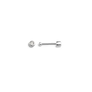 14K White Gold (0.01ct) Diamond Bezel Set Nose Stud