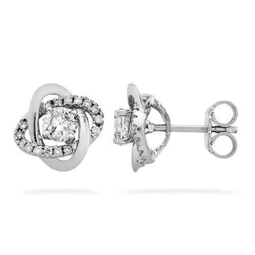 14k White Gold Diamond Jacket Stud Earring 1.57 Ctw