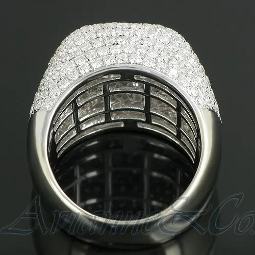14K White Solid Gold Mens Diamond Ring 7.93 Ctw