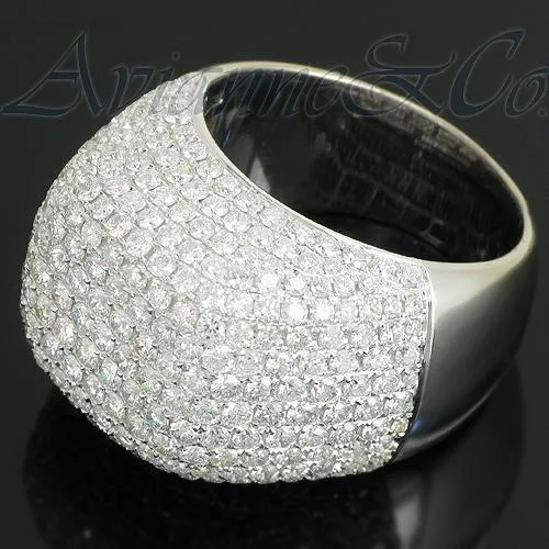 14K White Solid Gold Mens Diamond Ring 7.93 Ctw