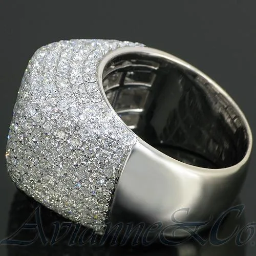 14K White Solid Gold Mens Diamond Ring 7.93 Ctw