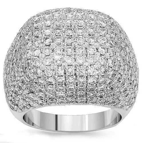 14K White Solid Gold Mens Diamond Ring 7.93 Ctw