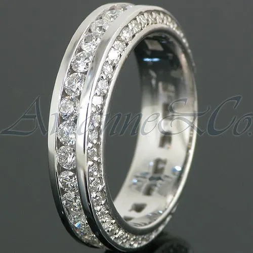 14K White Solid Gold Womens Diamond Eternity Ring Band 1.30 Ctw