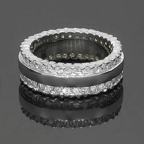 14K White Solid Gold Womens Diamond Eternity Ring Band 1.91 Ctw