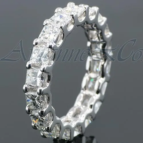 14K White Solid Gold Womens Diamond Eternity Ring Band 3.63 Ctw