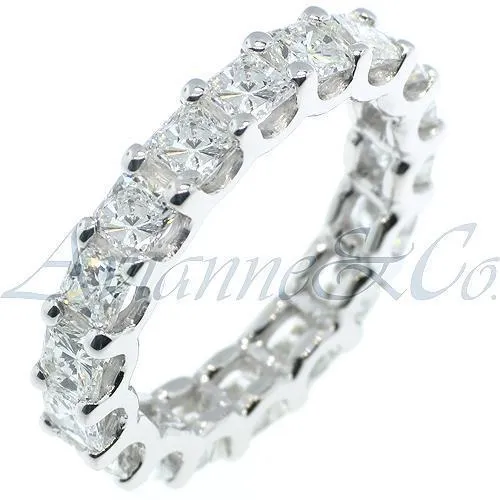 14K White Solid Gold Womens Diamond Eternity Ring Band 3.63 Ctw