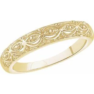 14K Yellow Beaded Ring