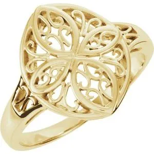 14K Yellow Filigree Ring