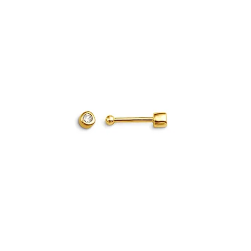 14K Yellow Gold (0.01ct) Diamond Bezel Set Nose Stud