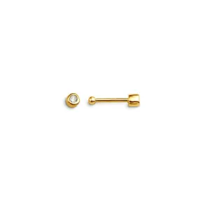 14K Yellow Gold (0.01ct) Diamond Bezel Set Nose Stud