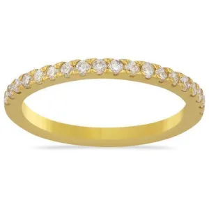 14k Yellow Gold Classic Diamond Wedding Band 0.35 Ctw
