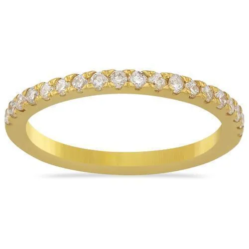 14k Yellow Gold Classic Diamond Wedding Band 0.35 Ctw