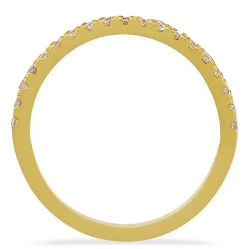 14k Yellow Gold Classic Diamond Wedding Band 0.35 Ctw