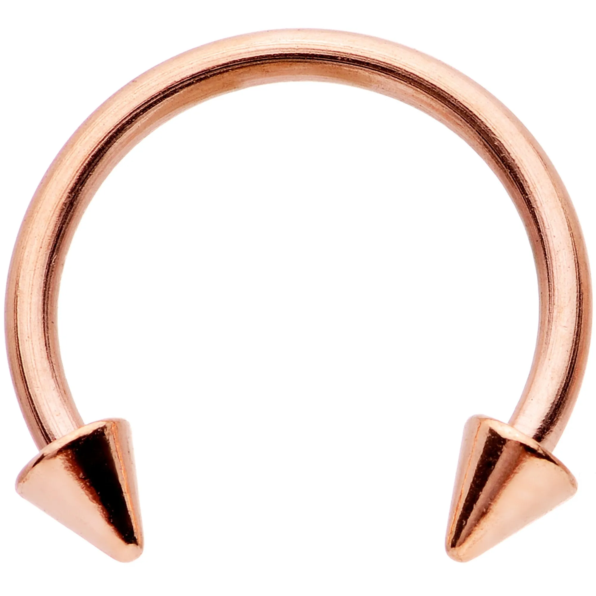 16 Gauge 3/8 Clear Gem Rose Gold Tone Hinged Circular Ring Set