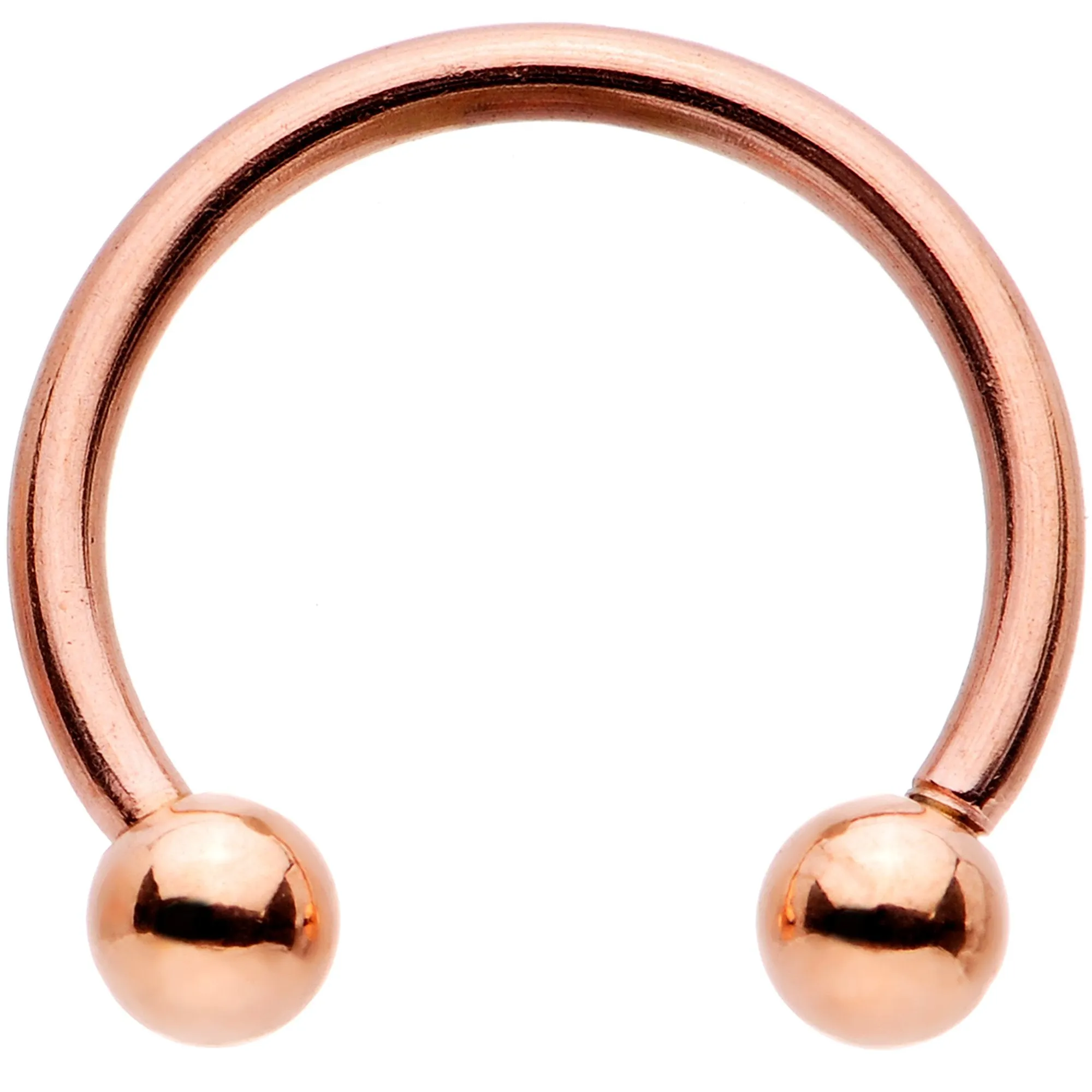 16 Gauge 3/8 Clear Gem Rose Gold Tone Hinged Circular Ring Set