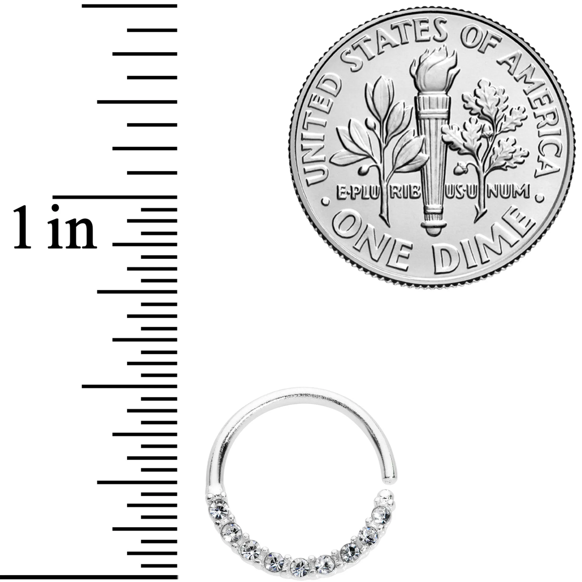 16 Gauge 3/8 Clear Gem Simple Elegance Seamless Circular Ring