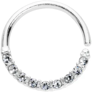 16 Gauge 3/8 Clear Gem Simple Elegance Seamless Circular Ring